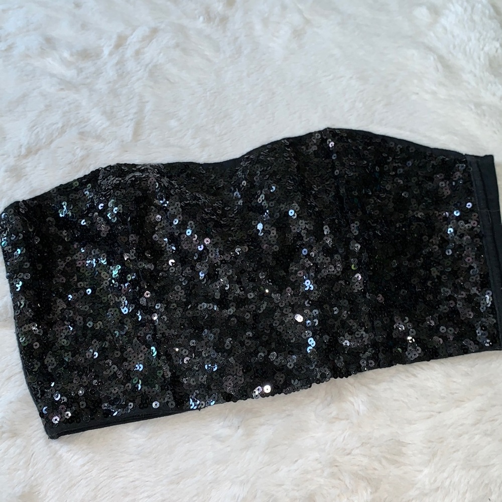 Small Victoria’s Secret PINK sequin strapless bralette top